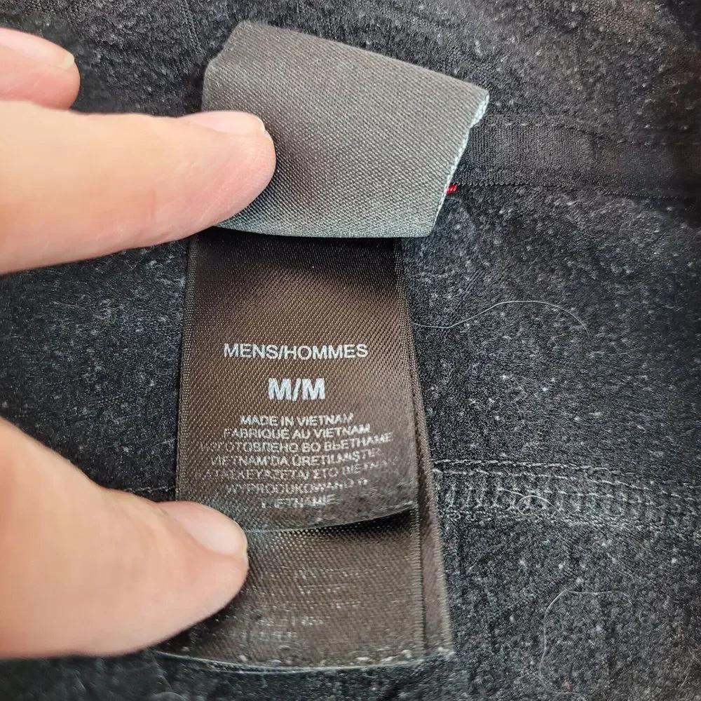 The North Face Quarter Zip Pullover Mens Medium Black Good Fleece Chest‎ Pocket